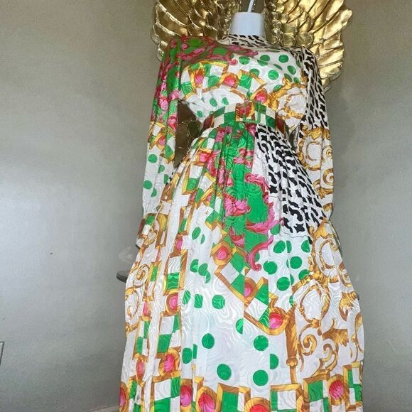 Stunning Don Elliot Vintage 80s Dress Baroque Design - Picture 13 of 16